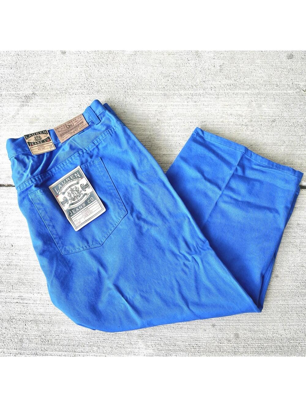 Lauren Ralph Lauren Classic Mid-Calf Capri Pants Sz 22W Summer 1 Promo Blue
